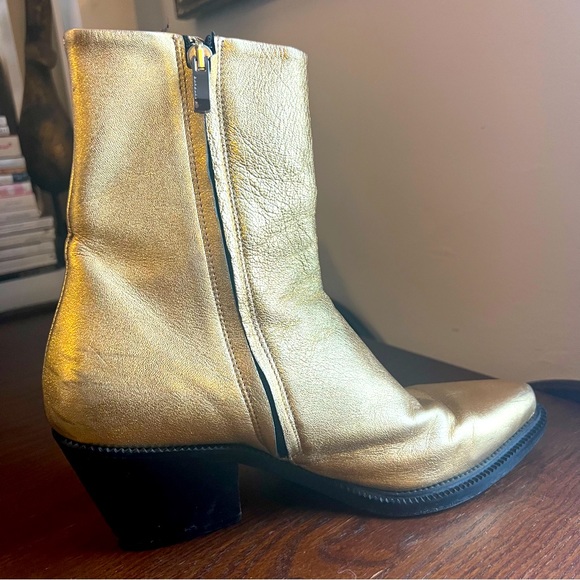 Barbara Bui Gold Leather Boots - Picture 7 of 13
